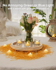AMAGIC 12 Pack Battery Operated Flameless LED Tea Lights Candles Electric | Fake Tealigh Bright Long Last 100+Hours for Votive, Christmas, Home Decor, Wedding, Halloween, Valentine's Day