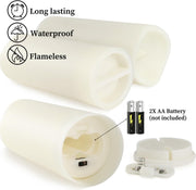 LIVEN 12 Pack Flameless Candles Battery Operated Waterproof Led Candles (D:2.2" X H:4" 5" 6" 7") Candles with 2 Remotes Contro for Wedding, Party, Birthday