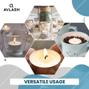Avlash ® 8 Hour Tea Light Candles Pack of 50-8 Hour Burn Time - Shrink Wrapped, Unscented Tea Lights - White