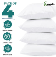 EGYPTO Pack of 4 Cushion Inserts 45cm x 45cm | Plump Bounce Back 18 x 18 Cushion Insert Pads | Hypoallergenic Sofa & Throw Pillows Inner | Made in UK