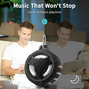 EBODA Bluetooth Shower Waterproof Speaker Portable Gifts for Kayak Teens | IP67 Small Mini Speakers with LED Light, Floating, 2000mAh, True Wireless Stereo for Hiking, Beach, Stuff for Boys Men-Black