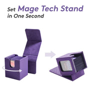 Mage Tech Commander Deck Box Lite - Card Display with Mini Snap Card Holder & Removable Cover, Fits 100+ Single-Sleeved Cards, Ideal for MTG, PTCG, OPCG, SWU & More (Black)