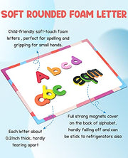 Gamenote Magnetic Alphabet Letters Kit, 238 Pcs with Magnet Board | Full-cover foam magnets, Double-sided dry erase board, Organized storage, Upper and lower letters for phonics & CVC practice