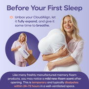 Mellow CloudAlign Memory Foam Pillow for Neck & Shoulder Support, Standard | Dual Height Ergonomic Cervical Pillow for Side Back & Stomach Sleepers, Contoured Orthopedic Bed Pillow with Washable Cover
