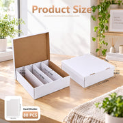HORLIMER 5 Pack Trading Card Storage Box, 4 Row 3600 Count Card Boxes | 80 Dividers Card Stoage Box for MTG, TCG, Sports, Toploader