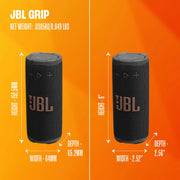 JBL Grip Portable Bluetooth Speaker, Waterproof, Ambient Light - Black | Up to 14 Hr Playtime, AI Sound Boost, IP68 Waterproof And Dustproof, Drop-Proof, App Control, Ideal For Outdoor And Travel