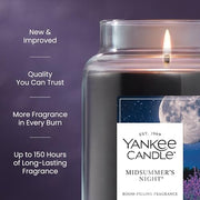 Yankee Candle MidSummer's Night Scented Candle, 22oz Large Jar | Up to 150 Hour Burn Time, Room Filling Fragrance, Long-Lasting Scent, Premium Plant Wax Blend, Consistent Burn, Giftable