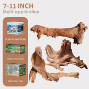 Jorewood Natural Aquarium Driftwood for Fish Tank Reptile Terrariums Decor | Safe Fish Tank Decorations, Unique Twisted Branches 3-Piece 7-11 Inch Low Tannin, Easy to Sink