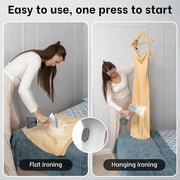 GS01 Handheld Clothes Steamer, 400ml Large Water Tank 1500W Fast Heat Up Portable Travel Wrinkle Remover (White-Grey)