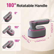 Steamer for Clothes, 2-in-1 Handheld Clothes Steamer with Dry & Steam Ironing, 180° Rotatable Handle, 20s Fast Heat-Up, 970W Portable Travel Steamer for Clothes, Compact for Home & Travel