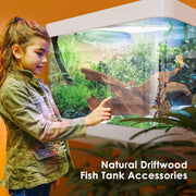 Jorewood Natural Aquarium Driftwood for Fish Tank Reptile Terrariums Decor | Safe Fish Tank Decorations, Unique Twisted Branches 3-Piece 7-11 Inch Low Tannin, Easy to Sink