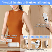 Steam Iron Travel Steamer with LCD Screen, 10S Fast Heat-up 2000W Steamer Clothing with 180° Rotatable Handle, Portable Handheld Clothes Steamer, 3 Steam Levels for Travel, Home, Office (White)
