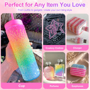 Canvalite 40 Colors Bedazzling Kit, 35000 Pcs 3mm Resin Jelly Rhinestones | Flatback gems, with B7000 glue, tweezers and pickup pen, for nail art, clothing, shoes, phone cases and diamond art crafts