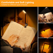 Gritin 16 LED Reading Light, Book Light - Eye Caring 3 Color Temperatures | Stepless Dimming Brightness, Power Indicator, Long-Lasting Rechargeable, Lightweight Flexible Clip on Lamp for Book Lovers