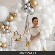 PartyWoo White Balloons 101pcs Matte White Latex Helium Balloons 12 Inch | Wedding Bridal Graduation Engagement Baby Shower Gender Reveal Easter Anniversary Party Decorations White-Y13