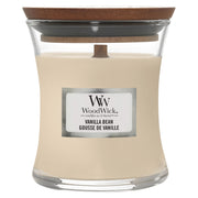 WoodWick Scented Candle with Crackling Wick | Vanilla Bean Mini Hourglass Candle | Up to 20 Hours Burn Time | Perfect Gifts for Women, 85g