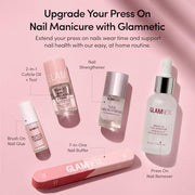 Glamnetic Fall Press On Nails, Short Almond Glossy, Frosted Cranberry | Fall & Halloween red press on nails: Frosted Cranberry. Full nail kit. Red glue on nails. Fake nails.