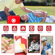 First Aid Kit 300PCS Car Home Camping Essentials Red 1st Aid | School Supplies,Dorm Room Essentials,Survival Kit,Emergency Kit,Outdoor Adventure,Office Hiking Portable