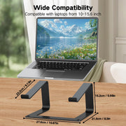 Tonmom Laptop Stand for Desk, Aluminum Laptop Riser Holder | Removable Metal Notebook Stand Ventilated Cooling Computer Riser Compatible with 10-15.6” Laptops