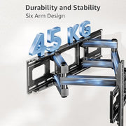 MOUNTUP TV Wall Bracket for Most 26-70 Inch LED, LCD, OLED Flat & Curved TV | Full Motion TV Mount with Swivels Tilts Extends, Double Arm Holds up to 45kg, Max VESA 400x400mm