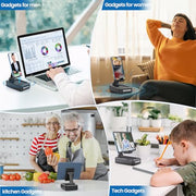 JTEMAN Cell Phone Stand with Bluetooth Speaker,Birthday Gifts for Men Women | Big Sound & Clear Audio,Cool Tech Gadget Wireless Speaker, Unique Ideal Gifts, Foldable Adjustable Phone Stand for Desk
