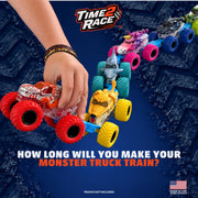 Time2Race Monster Truck Train Connectors, 6-Pack - Universal Hook-On Axle Design Compatible with Hot Wheels and Monster Jam 1:64 Scale Trucks