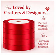 XEANCO 10mm Red Satin Ribbon, Polyester Ribbon, Enhance Your Crafts & Celebrations, Best for Gift Wrapping, Decorations, Wedding Car Ribbon, Ribbons for Crafting & Bows