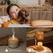 Candeldo Gold Candle Warmer Lamp with Timer, Birthday Gifts for Women Mum | Wax Melt Lamp, Height Adjustable, Dimmable, Gift for Her, House Warming, Birthday Present, Modern Home Decor, with 2 Bulbs