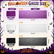 AHEONLAR 8 Pack Halloween Creepy Cloth 30x72 Inch Black White Purple Spooky Fabric Cloth Indoor Outdoor Halloween Decorations for Party Supplies, Home Wall, Doorway, Yard