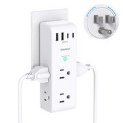 Surge Protector Outlet Extender with Rotating Plug, Multi Plug Wall Outlet | 6 AC Outlet Splitter 4 USB Ports (2 USB C),1800J USB Wall Charger, Plug Adapter Power Strip for Home Office Dorm Room Travel