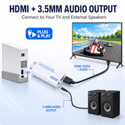 GANA Wii to HDMI Converter, 1080P Wii HDMI Adapter with 3.5mm Audio Jack | Plug and play, supports all Wii display modes, compatible with Wii/Wii U, HDTVs, monitors and projectors