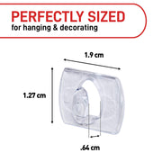 Command Decorating Clips, 60 Mini Hooks, 68 Adhesive Strips, Transparent | Value Pack, Clips for Hanging Halloween Decorations, Window Lights, Spider Garlands, Crafts, Banners, Costumes - Damage Free
