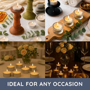 CUQOO Tea Lights Candles 50 Pack | 8 Hour Burn Unscented Tealights White | SMOKELESS WAX BURNER: long lasting · t lights · vegan · cotton wick · wedding decor · spa · religious