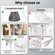 GS01 Handheld Clothes Steamer, 400ml Large Water Tank 1500W Fast Heat Up Portable Travel Wrinkle Remover (White-Grey)