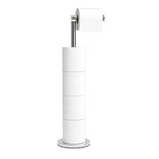 Stainless Steel Free-standing Toilet Roll Holder, Heavey Base,Chrome | Stores 4 Spare Rolls,Heavey Base,Waterproof & Rustproof,No Drilling Needed,Anti-Slip Design,Suitable for Humid Environments