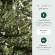 Balsam Hill 7.5ft Pre-Lit Classic Blue Spruce - Artificial Christmas Tree with 1000 Clear Incandescent Lights, Easy Plug Technology, Premium Stand for Indoor Holiday Decorating