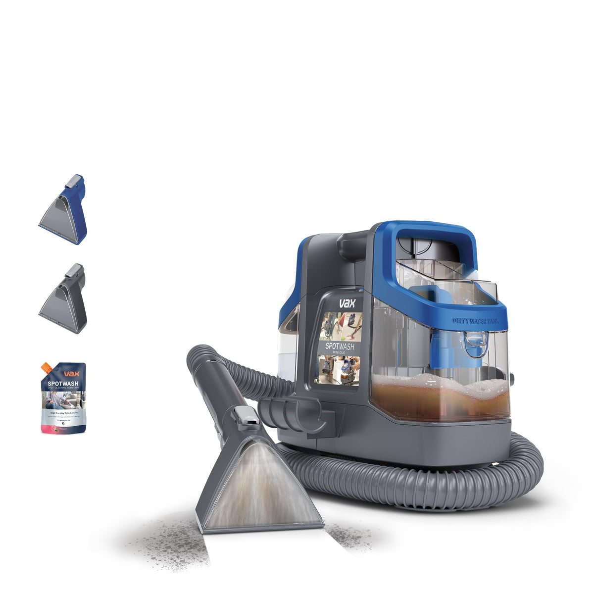 Vax SpotWash Mini Duo Compact Handheld Spot Cleaner CDSW-MCXT | Portable upholstery & carpet cleaner, multi-surface deep cleaning for pet messes, included tools & solutions, 2.9kg, 0.7L