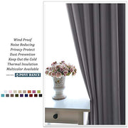 PONY DANCE Thermal Blackout Door Curtain, Grey, W52 x L84 Inch, 1 Panel | Soft Eyelet Long Single Curtain & Drape for Privacy & Noise Reduction in Living Room, Bedroom & Patio Door, 84 Inch Drop