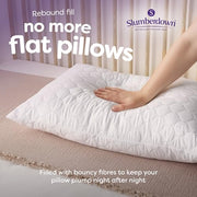 Slumberdown Rebound Pillows 2 Pack Hotel Quality for Cloud-Like Comfort | Medium-Firm Fill for Back & Side Sleepers, Hypoallergenic, Machine Washable, Made in UK, 2-Year Guarantee, 48 x 74cm Standard
