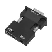 FACAIIO VGA Female to VGA Male Adapter with 3.5mm Audio Cable, Projector, Monitor, PC, and Laptop