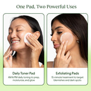JIYU Toner Pads - Korean Skincare for Dark Spots, Wrinkles & Dull Skin - Hydrating Facial Treatment with Snail Mucin, Niacinamide, Peptides & Centella - 100 Count