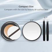 MIYADIVA 40X Magnifying Mirror, Small Magnifying Mirror with Suction Cup and Tweezers, As a Travel Essentials, Compact Mirror Set for Plucking Eyebrows 3.5 Inches