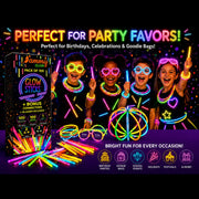 Glow Sticks 100 Pack with 100 Connectors( 205 Pcs Kit) Glow Glasses Kit-Ball and Triple Connectors-Glow in the Dark Party Supplies - Bracelets & Necklaces for Kids & Adults