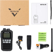 Retevis RM01 3W Marine Radio VHF IP67 Floating, Portable for Kayak (1 Pack) | Duck Hunting, NOAA Weather Alert, 88 International Channel, Vibration Drainage, Dual Color Screen, Tri-Watch, 5 AAA Batteries