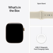 Apple Watch Series 12 GPS 42mm Smartwatch | Light Gold Aluminum Case, Sand Sport Band - S/M. Health + Fitness + Sleep Tracking, Heart Rate, Safety