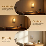 2 Pack Night Light Plug in Wall, Dimmable LED Night Light with Dusk to | Dawn Sensor, 3000K Warm White, 5 Brightness Levels, Energy Saving Plug in Nightlight for Hallway Bedroom Kids Nursery