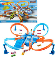 Hot Wheels Criss-Cross Crash Track​​​​ Set & Car | Playset with 1:64 Scale Toy Car &4 Intersections for Crashing, Powered by a Motorized Booster (Amazon Exclusive)