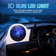 STUDIOFINIX 5.25" 160W Bluetooth Waterproof Marine Speakers - 2 Way Weather Resistant Boat Audio with LED Lights, and Low Profile Slim Style Suitable for Boat, RV, ATV, UTV, Golf Cart (1 Pair, Black)
