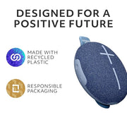 Ultimate Ears MINIROLL Waterproof Bluetooth Speaker - Majestic Blue | Ultra-portable, balanced bass, IP67 dustproof, 131 ft (40 m) range