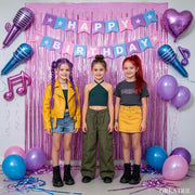 Pink Tinsel Curtain Party Backdrop Glitter - GREATRIL Foil Fringe Curtain Lilac Pink Streamers Decor for Birthday Girl Princess Unicorn Christmas Bachelorette Euphoria Party Decorations - 2 PCS